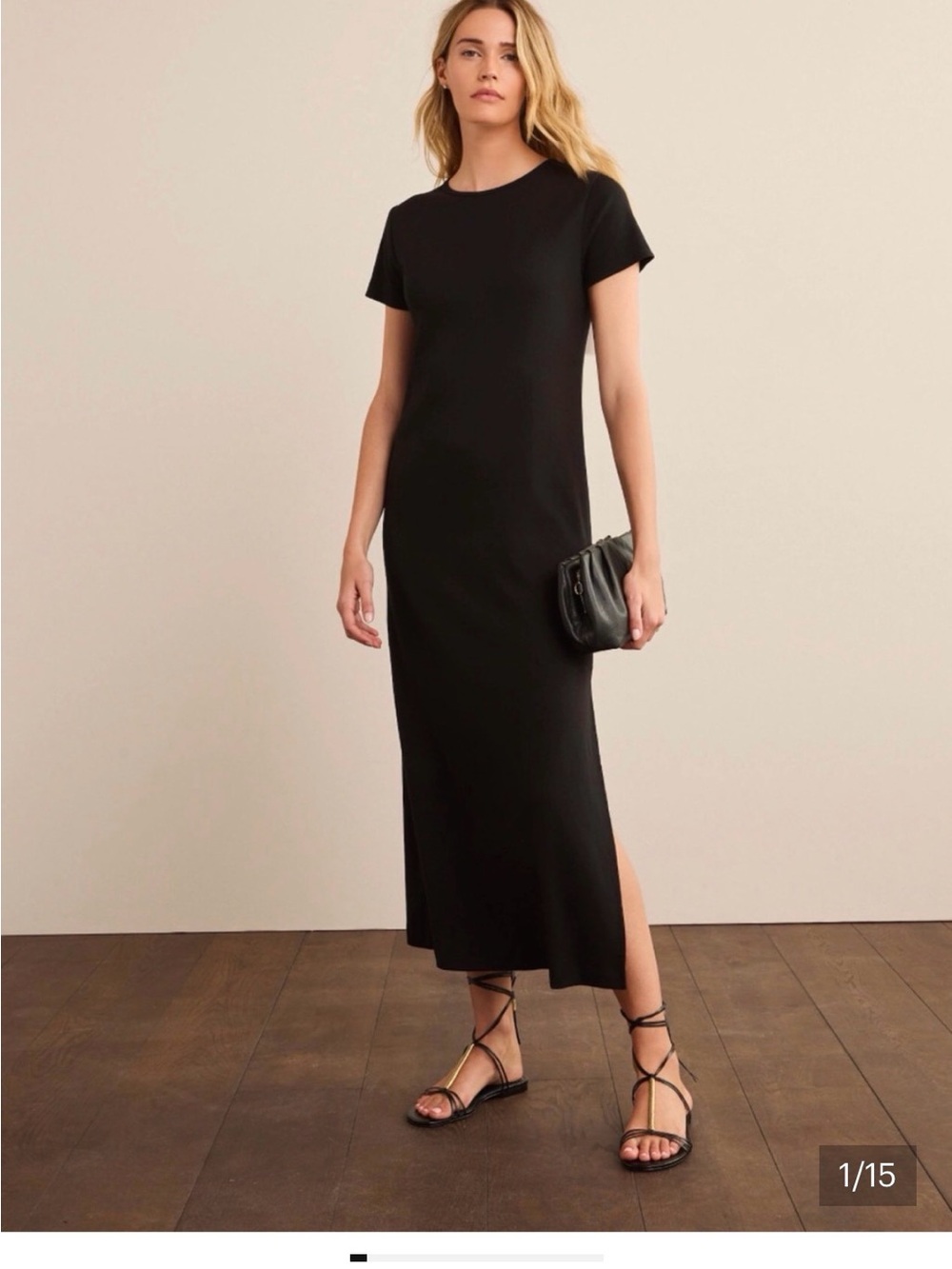 Michael Kors Black Short-Sleeve Maxi Dress
